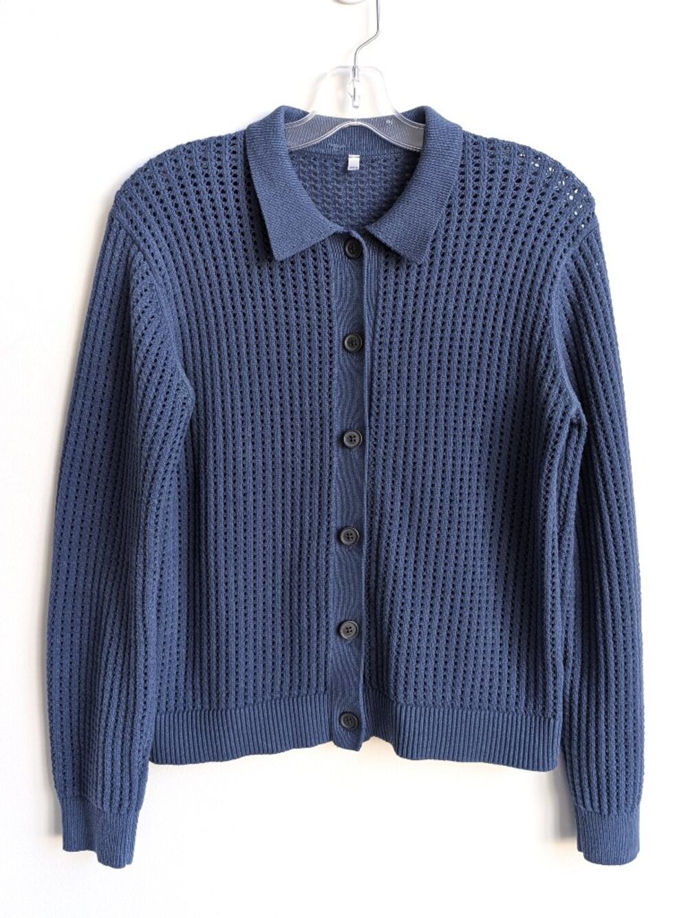 MUJI Open Knit Collared Button Cardigan | Medium